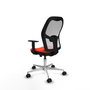 PIQUERAS Y CRESPO Silla de oficina Jorquera con mecanismo Sincro/Traslack, Tela Naranja oscuro y Malla Blanco