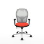 PIQUERAS Y CRESPO Silla de oficina Jorquera con mecanismo Sincro/Traslack, Tela Naranja oscuro y Malla Blanco