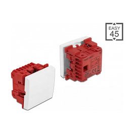 DeLOCK Interruptor pulsador Easy 45 2P 1 vía, Blanco