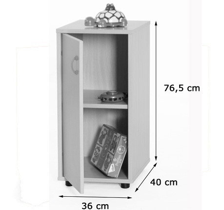Mobeduc Mueble Armario Bajo 600216HPS18 con 2 Estantes y Puerta de Haya