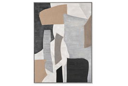 DKD Home Decor Cuadro Moderno Abstracto Gris Negro 103 x 143 x 4.5 cm Lienzo Poliester