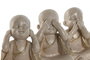 DKD Home Decor Figuras de Resina Monje Mate Surtido de 3