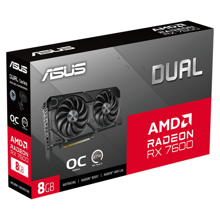 ASUS Tarjeta Gráfica Radeon RX 7600 8G EVO OC 8GB GDDR6 Dual ASUS Tarjeta Gráfica Radeon RX 7600 8G EVO OC 8GB GDDR6 Dual