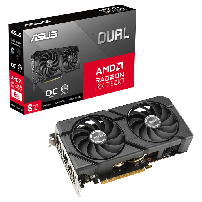 ASUS Tarjeta Gráfica Radeon RX 7600 8G EVO OC 8GB GDDR6 Dual ASUS Tarjeta Gráfica Radeon RX 7600 8G EVO OC 8GB GDDR6 Dual