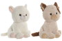 DKD Home Decor Peluche de Gato Surtido Beige y Blanco