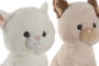 DKD Home Decor Peluche de Gato Surtido Beige y Blanco