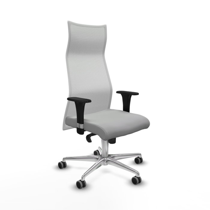 PIQUERAS Y CRESPO Sillón Albacete con Mecanismo Sincro, Similpiel Gris Claro y Malla Blanco PIQUERAS Y CRESPO Sillón Albacete con Mecanismo Sincro, Similpiel Gris Claro y Malla Blanco
