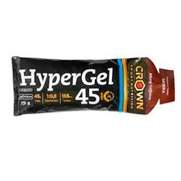 CROWN SPORT NUTRITION Gel Hypergel 45 Mokka + Cafeina 75G, Gel Energético Alto en Carbohidratos con Cafeína y Certificado Antidoping