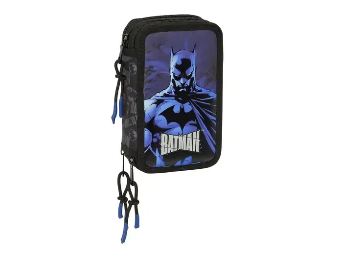 Safta Plumier Escolar Batman, 37 Piezas, Triple Cremallera, Dimensiones 195x125x55 mm Safta Plumier Escolar Batman, 37 Piezas, Triple Cremallera, Dimensiones 195x125x55 mm