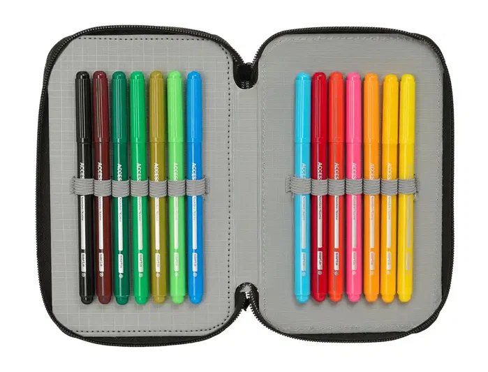 Safta Plumier Escolar Batman, 37 Piezas, Triple Cremallera, Dimensiones 195x125x55 mm Safta Plumier Escolar Batman, 37 Piezas, Triple Cremallera, Dimensiones 195x125x55 mm