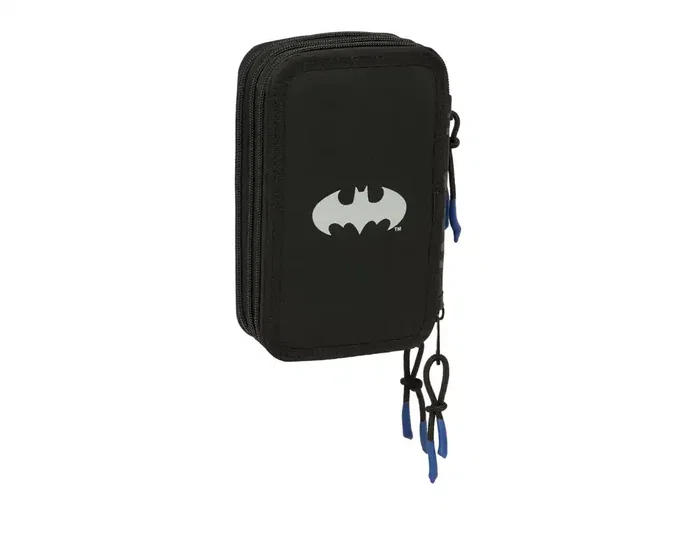 Safta Plumier Escolar Batman, 37 Piezas, Triple Cremallera, Dimensiones 195x125x55 mm Safta Plumier Escolar Batman, 37 Piezas, Triple Cremallera, Dimensiones 195x125x55 mm