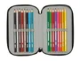 Safta Plumier Escolar Batman, 37 Piezas, Triple Cremallera, Dimensiones 195x125x55 mm