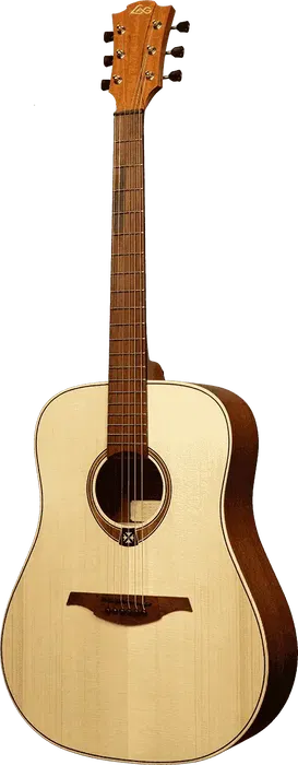 LAG Guitarra Acustica Dreadnought Zurdos Natural Satinado