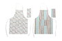 DKD Home Decor Delantal Urban Azul Celeste Gris 60 x 108 x 0.5 cm Set de 2
