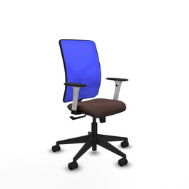 PIQUERAS Y CRESPO Silla de oficina Motilla con mecanismo Sincro, Marrón oscuro y Azul