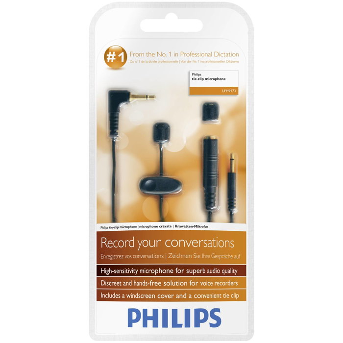 Philips LFH9173/00 Micrófono de Clip Omnidireccional Negro