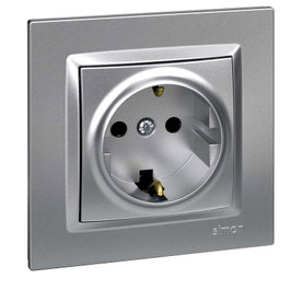 SIMON Enchufe Schuko Serie 10 Aluminio F1090443026