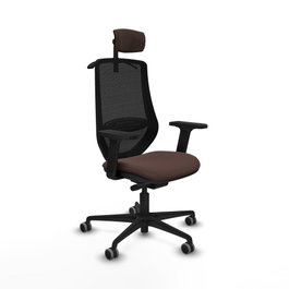 PIQUERAS Y CRESPO Silla de oficina Mardos con mecanismo Sincro/Traslack Marrón oscuro y Negro