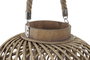 DKD Home Decor Portavelas Bambú y Cristal Natural