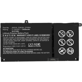 CoreParts Batería 38.81Wh 11.25V 3450mAh para Dell Inspiron 13 5301, Inspiron 14 5406 2-in-1, Latitude 15 3510