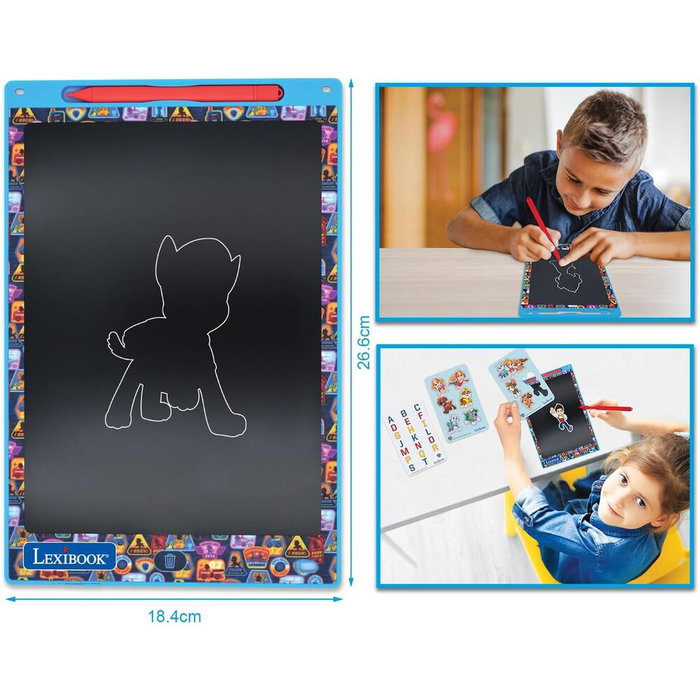 Lexibook Pizarra Mágica Educativa Patrulla Canina Paw Patrol Pantalla LCD 11 Pulgadas +3 Años