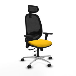 PIQUERAS Y CRESPO Silla de oficina Cilanco con mecanismo Sincro/Traslack Amarillo/Negro
