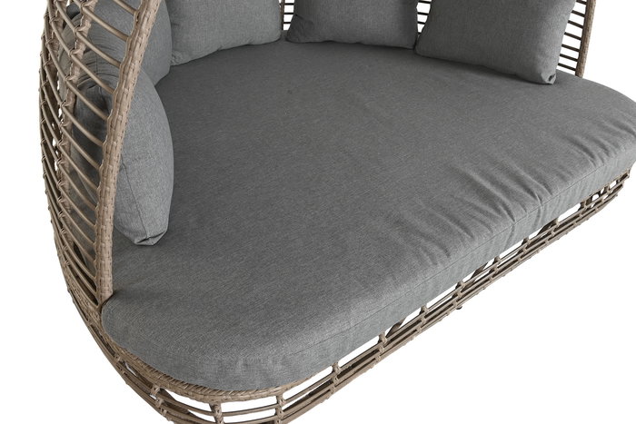 DKD Home Decor Cama Chill Out Terraza Y Jardin Ratán Sintético Aluminio 198 x 168 x 168 cm