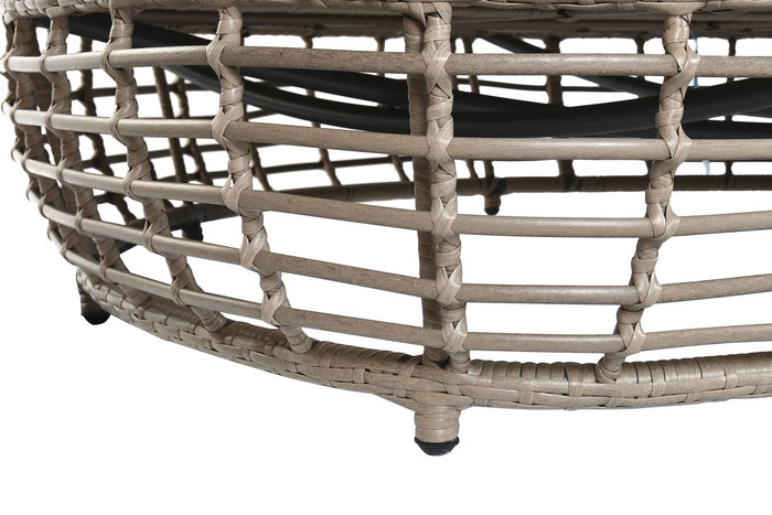 DKD Home Decor Cama Chill Out Terraza Y Jardin Ratán Sintético Aluminio 198 x 168 x 168 cm