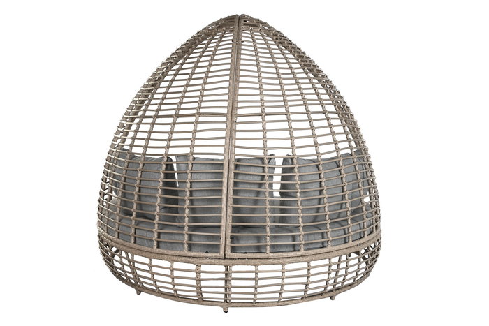 DKD Home Decor Cama Chill Out Terraza Y Jardin Ratán Sintético Aluminio 198 x 168 x 168 cm