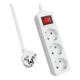 Helos Regleta de enchufes CLASSIC, 3 salidas, 1,5 m, Blanco