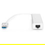 DIGITUS Adaptador USB-Hub 3 Puertos USB 3.0 + 1 Puerto LAN Gigabit Ethernet Plata Blanco