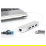 DIGITUS Adaptador USB-Hub 3 Puertos USB 3.0 + 1 Puerto LAN Gigabit Ethernet Plata Blanco