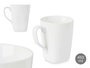 Vessia Taza de Desayuno de Porcelana Cuadrada Blanca 450 ml para Microondas y Lavavajillas - 12.5x11.4x9.2 cm (Set de 24)