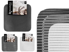 Kinvara Set de 2 Alfombrillas Antideslizantes 32x32 cm Colores Neutros