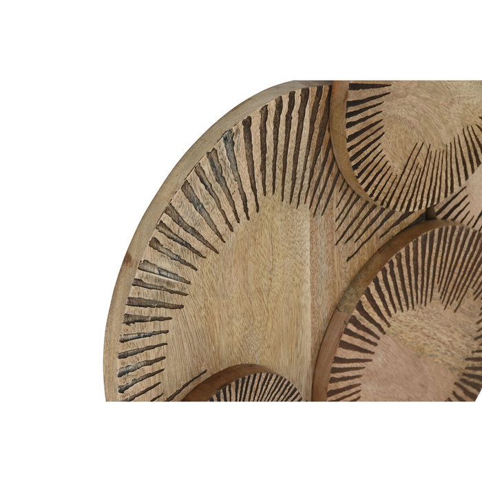 DKD Home Decor Decoración de Pared de Mango con Círculos Natural