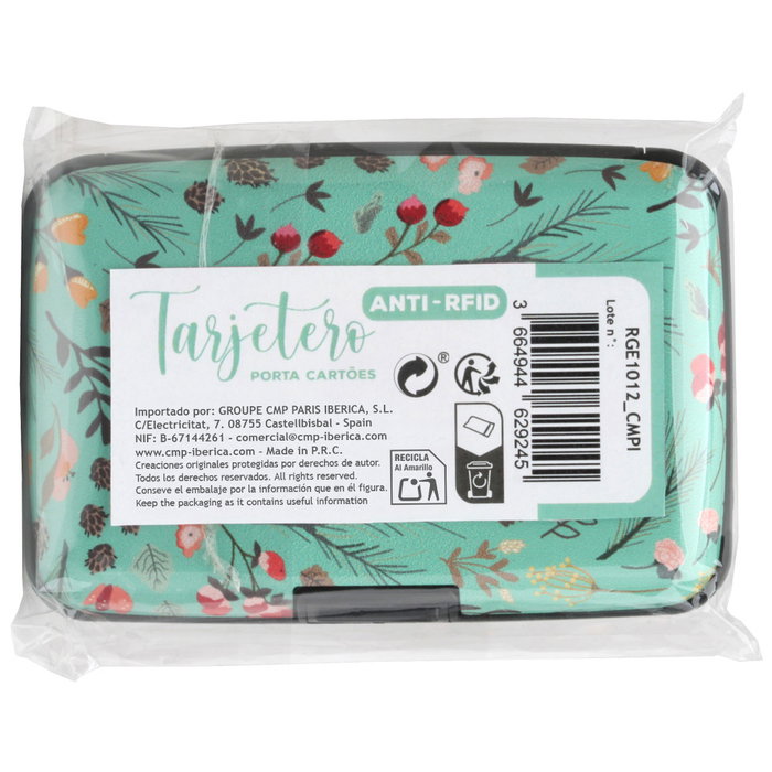 CMP General Tarjetero Anti-Rfid Pradera con 6 Compartimentos y Protección RFID Medidas 7.5x11 cm CMP General Tarjetero Anti-Rfid Pradera con 6 Compartimentos y Protección RFID Medidas 7.5x11 cm