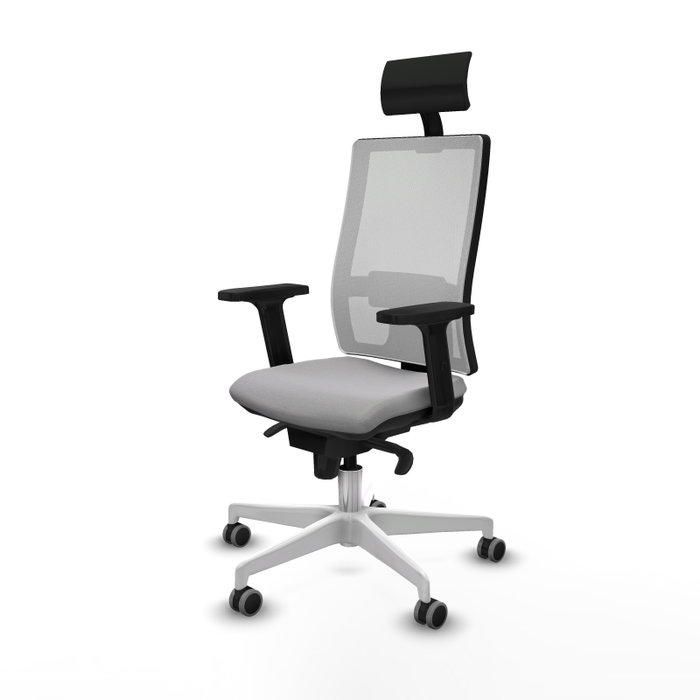 PIQUERAS Y CRESPO Silla de oficina Horna con mecanismo Sincro, Gris claro y Blanco PIQUERAS Y CRESPO Silla de oficina Horna con mecanismo Sincro, Gris claro y Blanco