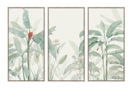 DKD Home Decor Set de 3 Cuadros sobre Lienzo Tropical 180x4x120 cm en Verde y Beige