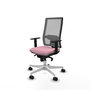 PIQUERAS Y CRESPO Silla de oficina Horna Rosa y Gris con mecanismo Sincro