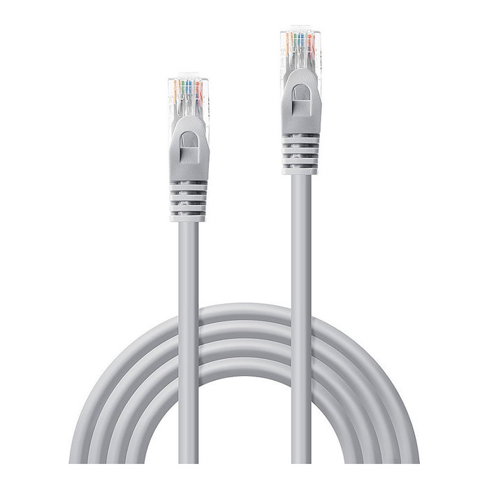 Lindy - Cable de Red Ethernet LAN CAT5e U/UTP, Gris, 2 Metros, para Conectividad y Redes
