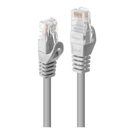 Lindy - Cable de Red Ethernet LAN CAT5e U/UTP, Gris, 2 Metros, para Conectividad y Redes