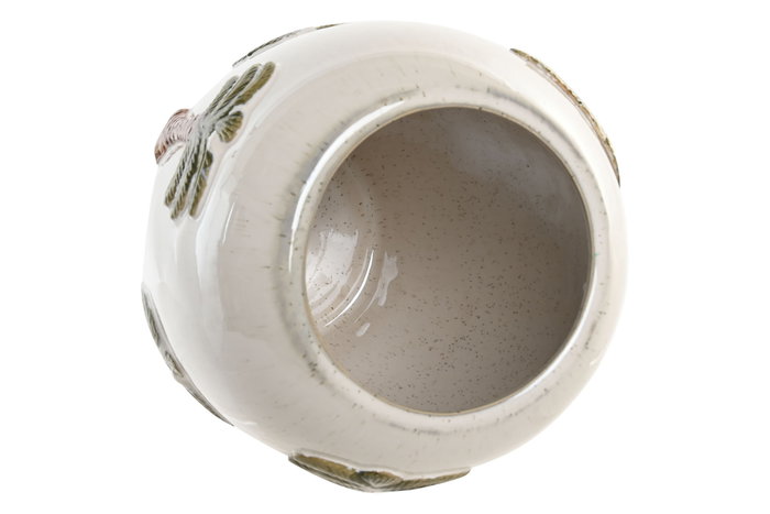 DKD Home Decor Jarrón de Cerámica Palmeras Pintado a Mano