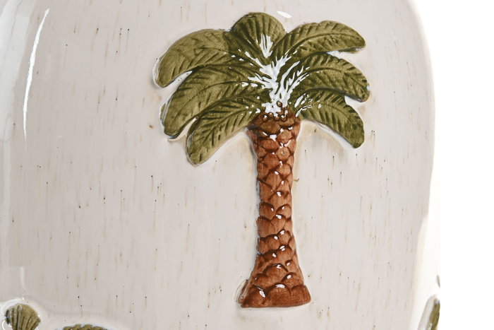 DKD Home Decor Jarrón de Cerámica Palmeras Pintado a Mano