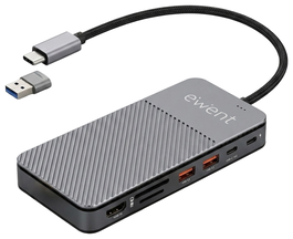 Ewent EW1156 Hub USB-C 8 en 1 con carcasa SSD M.2 NVMe y HDMI 4K