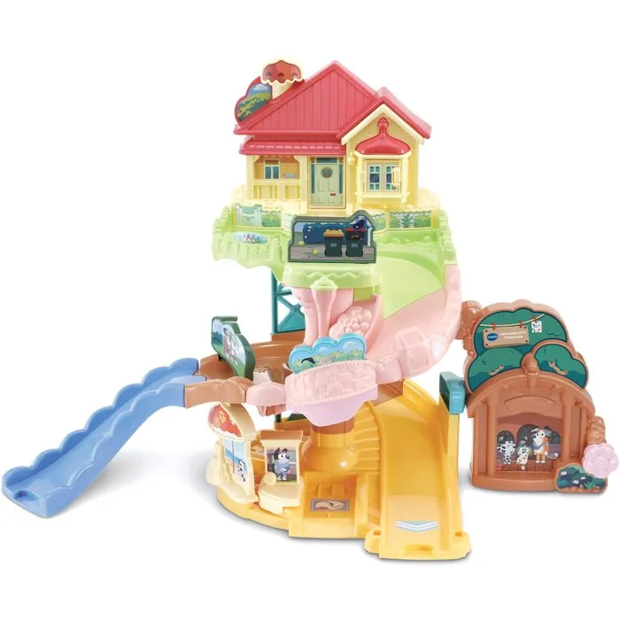 VTECH Tut Tut Bolides Bluey - Circuito de Deslizamientos Urbano con Coche Familiar Multicolor