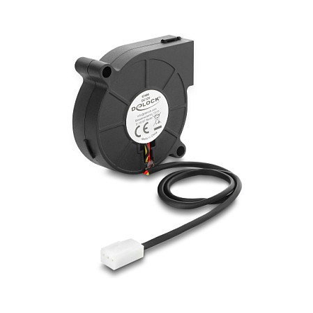 DeLOCK Ventilador radial 12 V CC 50 x 50 x 15 mm con conector de 3 pines, negro