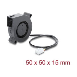 DeLOCK Ventilador radial 12 V CC 50 x 50 x 15 mm con conector de 3 pines, negro