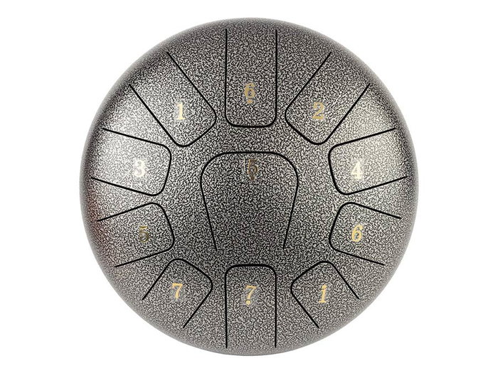 Hayman Tongue Drum de 10” Do Mayor 11 Notas Gris Hayman Tongue Drum de 10” Do Mayor 11 Notas Gris
