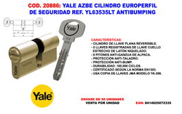 Yale AZBE Cilindro Europerfil Seguridad YL63535LT Antibumping