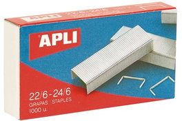 APLI PAPER Grapas Galvanizadas 22/6-24/6, 10 cajas de 1.000 unidades